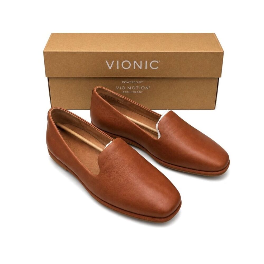 Vionic Willa 2.0 Tan Leather Loafer Flats Womens 9.5 Wide Arch Support APMA - Picture 3 of 9